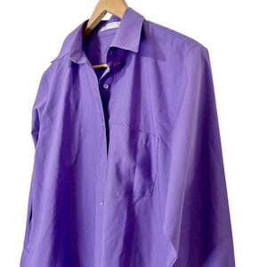 Foxcroft Wrinkle Free Purple Cotton Blend Button Down Shirt Women's‎ Size S
